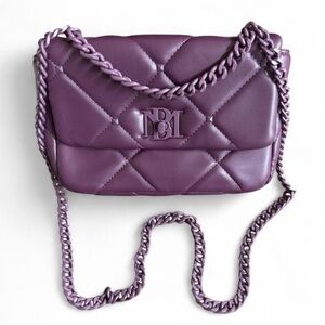 Badgley Mischka Plum Quilted Shoulder Bag